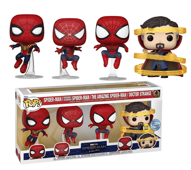 spider man friendly neighborhood amazing doctor strange special edition glows in the dark 4 pack
