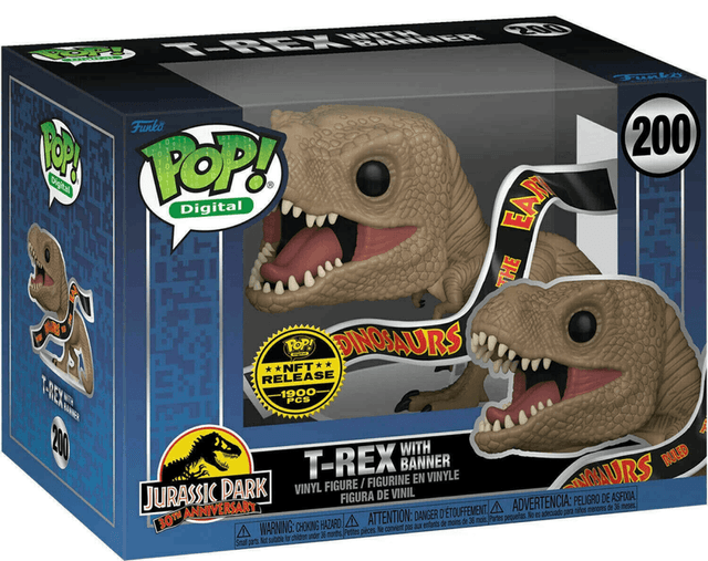 t rex with banner nft release 200
