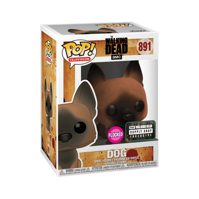 dog walking dead supply drop flocked pink background 891