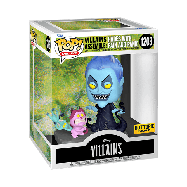 villains assemble hades with pain and panic hot topic yellow background 1203