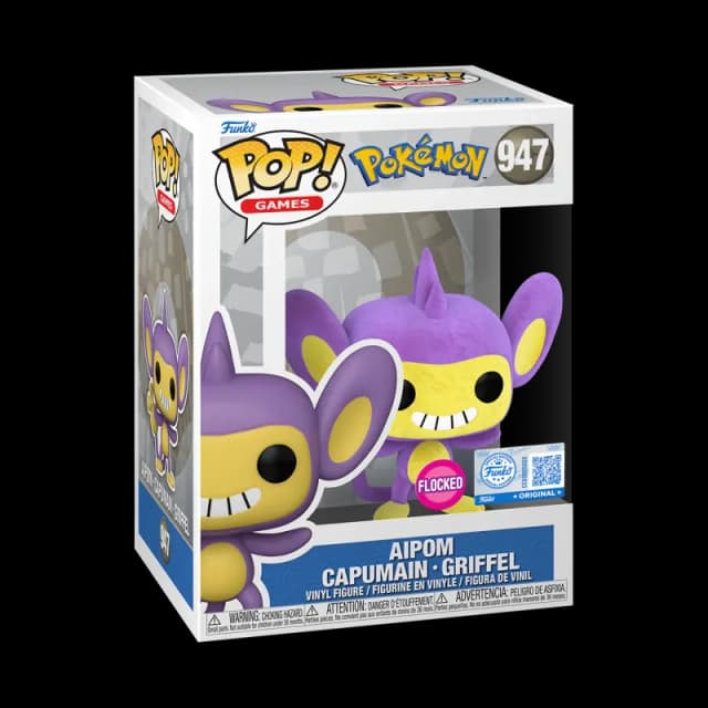 aipom original blue flocked pink background 947