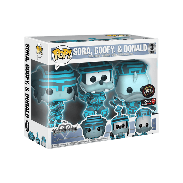 sora goofy donald tron glow chase only gamestop 3 pack