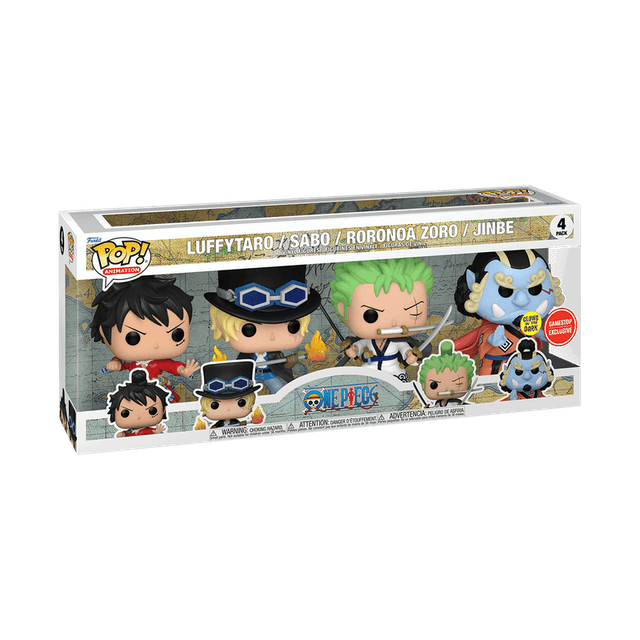 luffytaro sabo roronoa zoro jinbe gamestop exclusive glows in the dark 4 pack