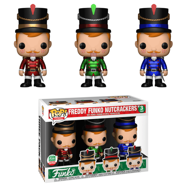 freddy nutcrackers limited edition green white red 3 pack
