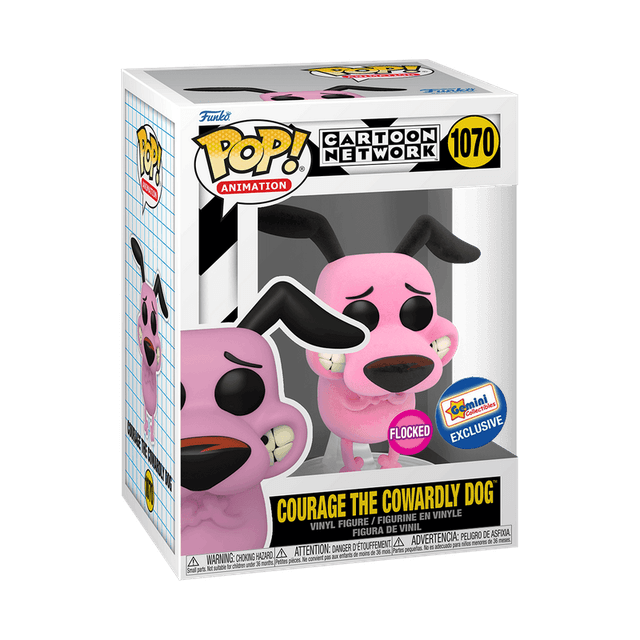 courage the cowardly dog gemini blue background flocked pink 1070