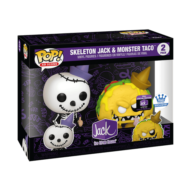 skeleton jack monster taco exclusive white background in the box 2 pack