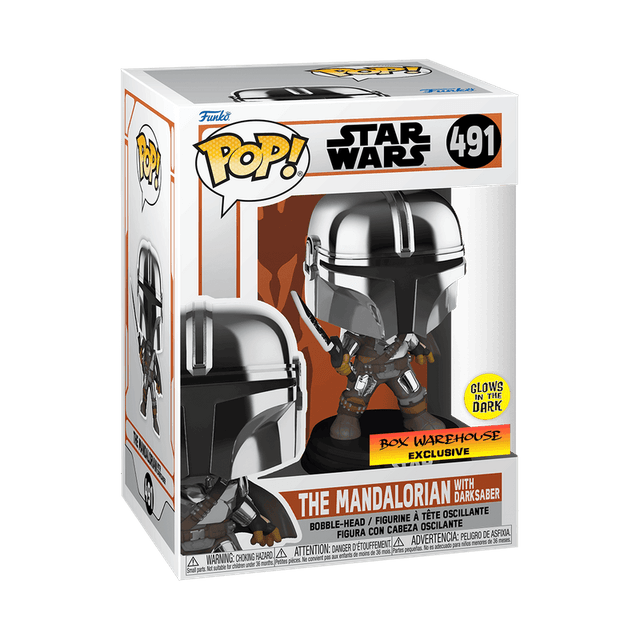 the mandalorian with darksaber box warehouse glows in dark 491