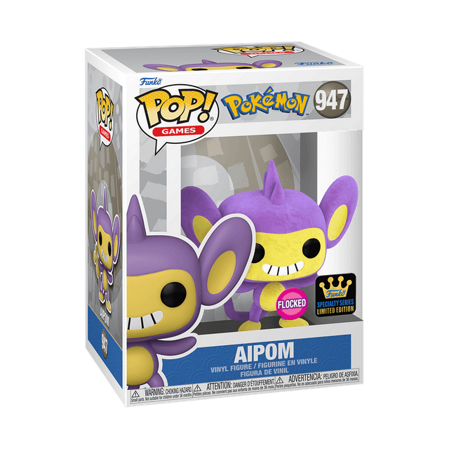 aipom specialty series black background flocked pink 947