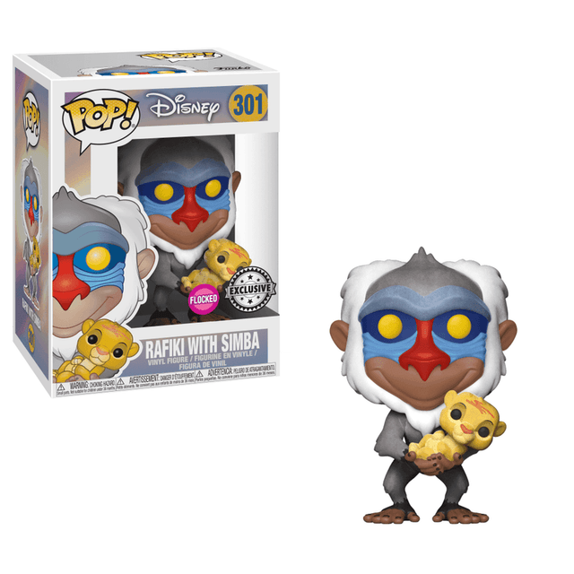 rafiki with simba exclusive silver background flocked pink 301