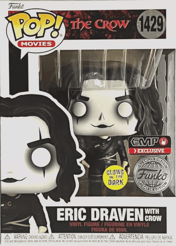eric draven with crow emp exclusive black background special edition glows in the dark 1429