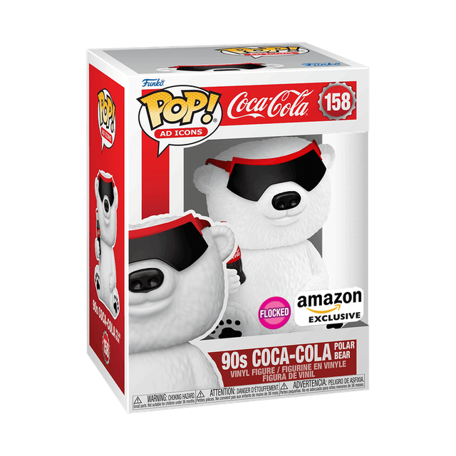 90s coca cola polar bear amazon exclusive white background flocked pink 158