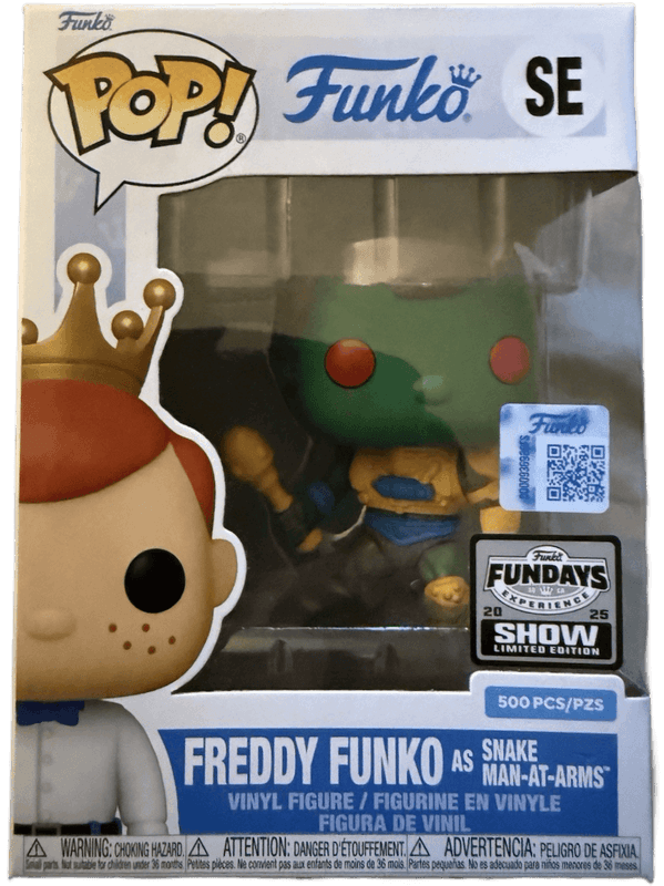 freddy as snake man at arms fundays show qr code