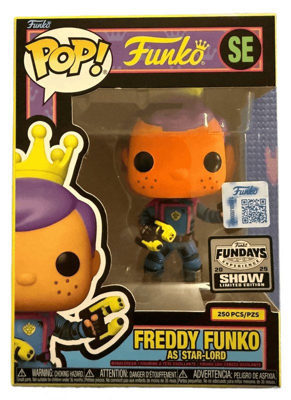 freddy as star lord blacklight fundays show qr code