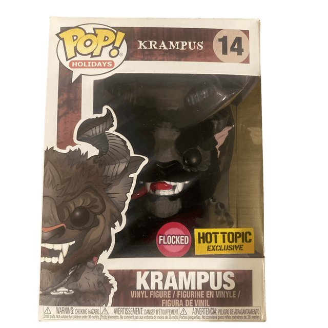 krampus black hot topic yellow background flocked pink 14