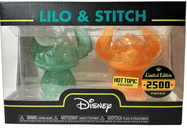 stitch green orange hot topic yellow background limited edition 2 pack